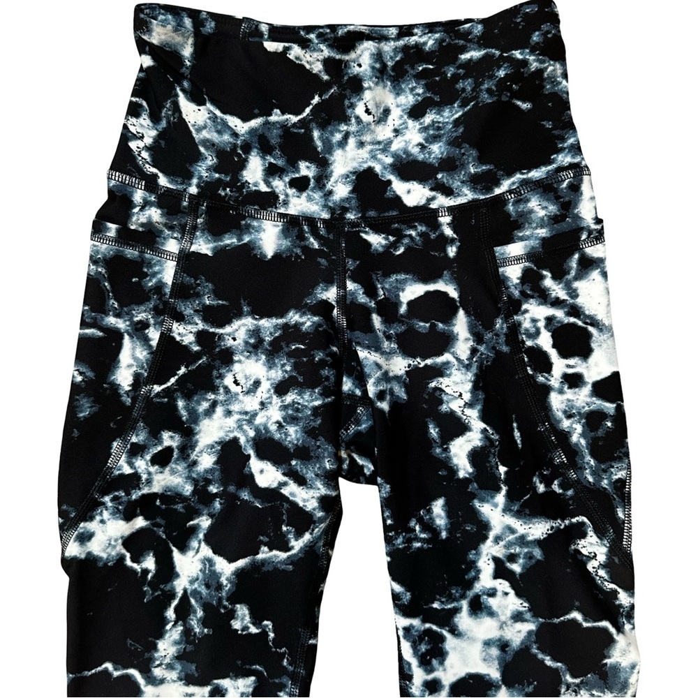 Old Navy Active Leggings Black White Marble Print Size XS